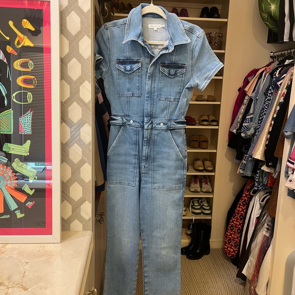 Good American Light Blue Denim Top